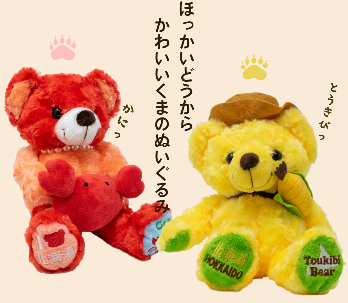 北海道 Teddy bears かわいいくまのぬいぐるみ